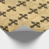 Papier Cadeau Bois de rose fleury croisé chrétien en bois sur (Coin)