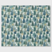 Papier Cadeau Bois des arbres de Noël (Plat)