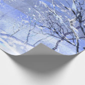 Papier Cadeau Bois d'hiver Aquarelle Peinture Papier d'enveloppe (Coin)