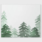 Papier Cadeau Bois d'hiver, Neige forestière (Plat)