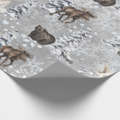 Papier Cadeau Bois d'hiver Oie de Noël Arbre de neige (Coin)