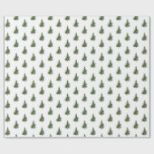 Papier Cadeau Bois d'hiver Petite forêt de pins (Plat)