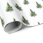 Papier Cadeau Bois d'hiver Petite forêt de pins (Coin rond)