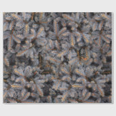 Papier Cadeau Bois d'hiver Pinède Bleu (Plat)