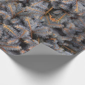 Papier Cadeau Bois d'hiver Pinède Bleu (Coin)
