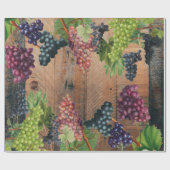 Papier Cadeau Bois et raisins rustiques (Plat)
