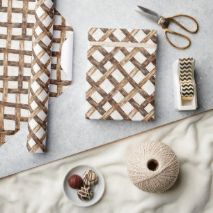 Papier Cadeau Bois faux marron