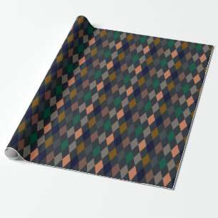 Papier Cadeau Bois foncé Harlequin Diamants