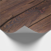 Papier Cadeau Bois foncé patiné et rustique de grange (Coin)