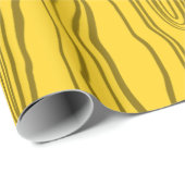 Papier Cadeau Bois jaunes de faux de monogramme (Coin rond)