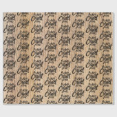 Papier Cadeau Bois Joyeux Noël chrétien Christ religieux (Plat)