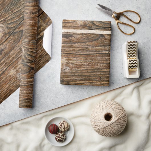 Papier Cadeau Bois Look Woodworker Rustic Chic (Artisanat)