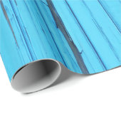 Papier Cadeau bois patiné bleu (Coin rond)