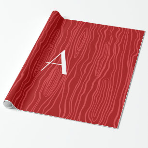 Papier Cadeau Bois rouges de faux de monogramme