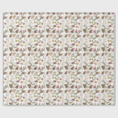 Papier Cadeau Bois rustique Aquarelle Woodland Forêt de champign (Plat)