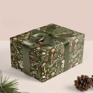 Papier Cadeau Bois rustique Aquarelle Woodland Forêt de champign
