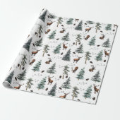 Papier Cadeau Bois rustique Cerf/Buck Noël (Déroulé)