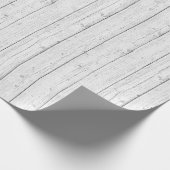 Papier Cadeau Bois rustique Chabby Blanc Barres Motif (Coin)