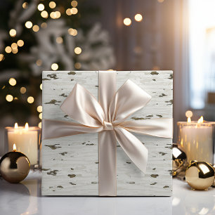 Papier Cadeau Bois rustique d'hiver Fête du grain de bois de b