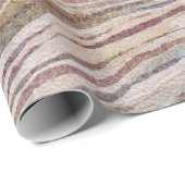 Papier Cadeau Bois rustique Grain Aquarelle Pays Chic (Coin rond)