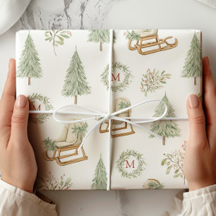 Papier Cadeau Bois rustique Monogran