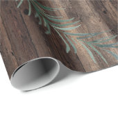 Papier Cadeau Bois rustique | Végétation et baies d'hiver (Coin rond)