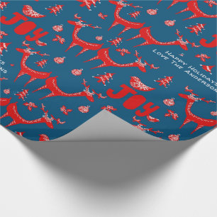 Papier Cadeau Bois scandinave Cerf hiver Noël Art folklorique