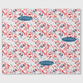 Papier Cadeau Bois scandinave Cerf hiver Noël Art folklorique (Plat)