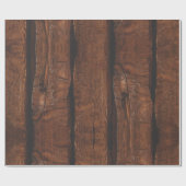 Papier Cadeau Bois vieux brun foncé rustique (Plat)