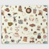 Papier Cadeau Boisson café espresso cappuccino latte mignonne (Plat)