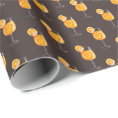 Papier Cadeau Boisson Cocktail Aperol Spritz (Coin rond)