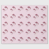 Papier Cadeau Boisson de vin Flamant rose rose Motif amusant (Plat)