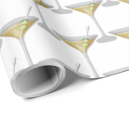 Papier Cadeau Boisson Martini (Coin rond)