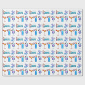 Papier Cadeau Boisson tropicale soirée cocktail d'été hawaïen (Plat)