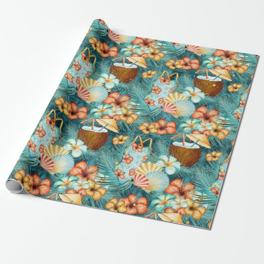 Papier Cadeau Boissons de noix de coco (Déroulé)