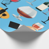 Papier Cadeau Boissons en verre de vin Cocktail party Alcool Boo (Coin)