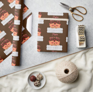 Papier Cadeau Boissons et baisers Ajouter un nom Enveloppement P