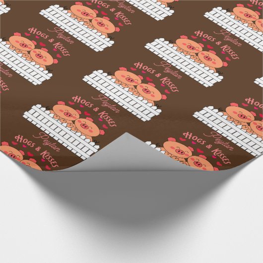 Papier Cadeau Boissons et baisers Ajouter un nom Enveloppement P (Coin)