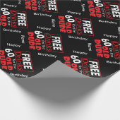 Papier Cadeau Boissons gratuites pour les 60 ans - anniversaire (Coin)