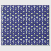 Papier Cadeau Boissons Martini sur fond bleu (Plat)