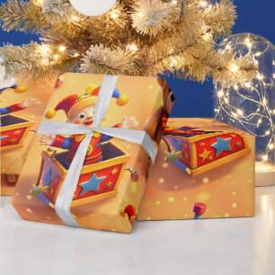 Papier Cadeau Boîte à jouets dorée emballage premium