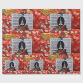 Papier Cadeau Boîte à musique de Noël (Plat)