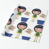 Papier Cadeau Boîte à pizza Recycling Girl Amusante Éco-Friendly (Déroulé)