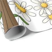 Papier Cadeau Boîte aux lettres avec marguerites et drapeau du c (Coin rond)