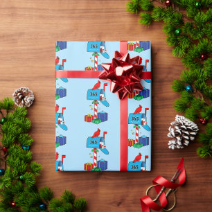 Papier Cadeau Boîte aux lettres de Noël avec cardinal et cadea
