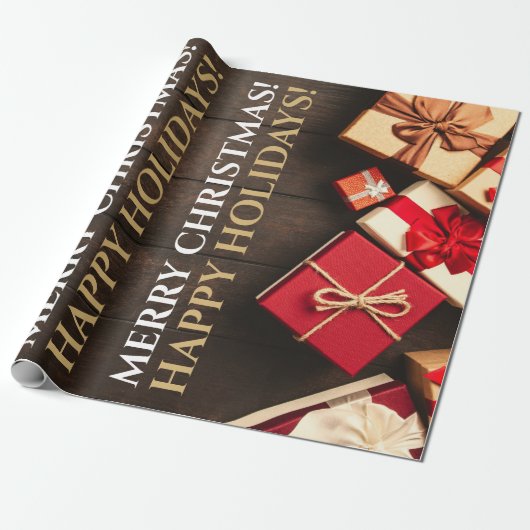 Papier Cadeau Boîte cadeau rustique, Noël (Déroulé)