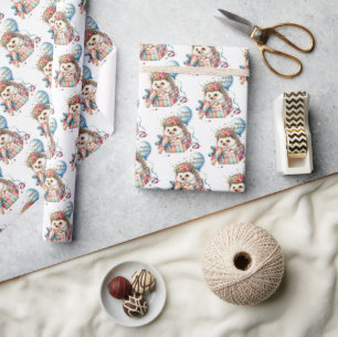 Papier Cadeau Boîte cadeau surprise avec hérisson mignon avec ba