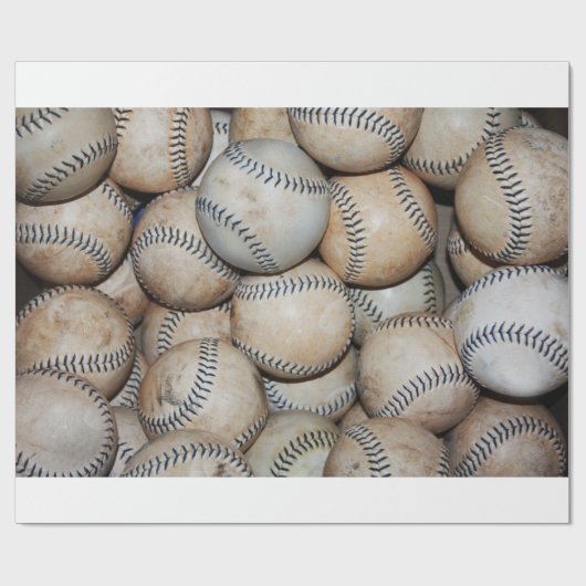Papier Cadeau Boîte de Baseballs (Plat)