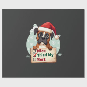 Papier Cadeau Boîte jolie chien Boxer Noël Nice J'ai essayé du m