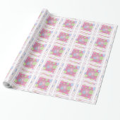 Papier Cadeau Boîte Polkadot rose (Déroulé)